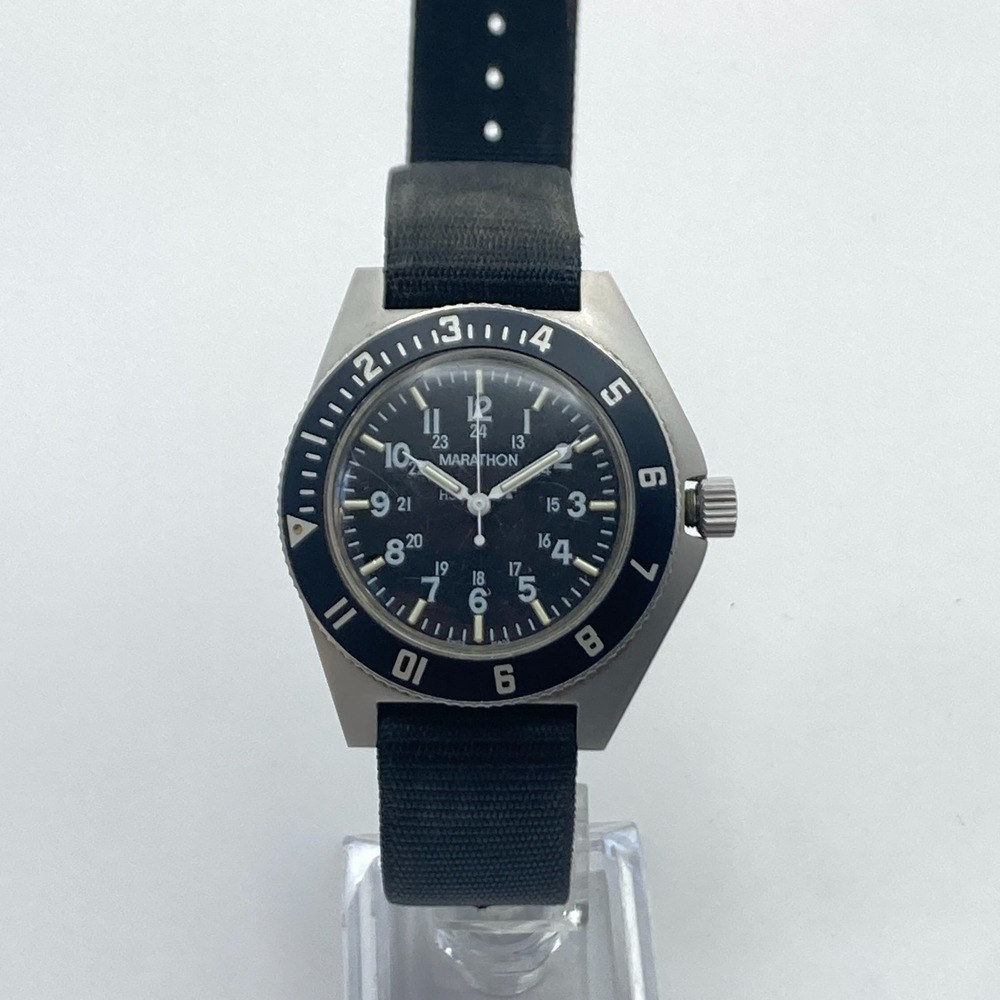 Marathon Gallet & Co Men's Watch Military 41mm Silver Tone 211 New Battery 1990 - Picture 3 of 16